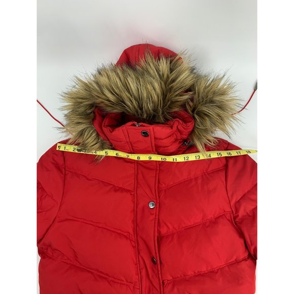 Kenneth Cole Reaction Jacket Red Quilted Warm Faux Fur Puffer Winter Kids Size L - Picture 5 of 10